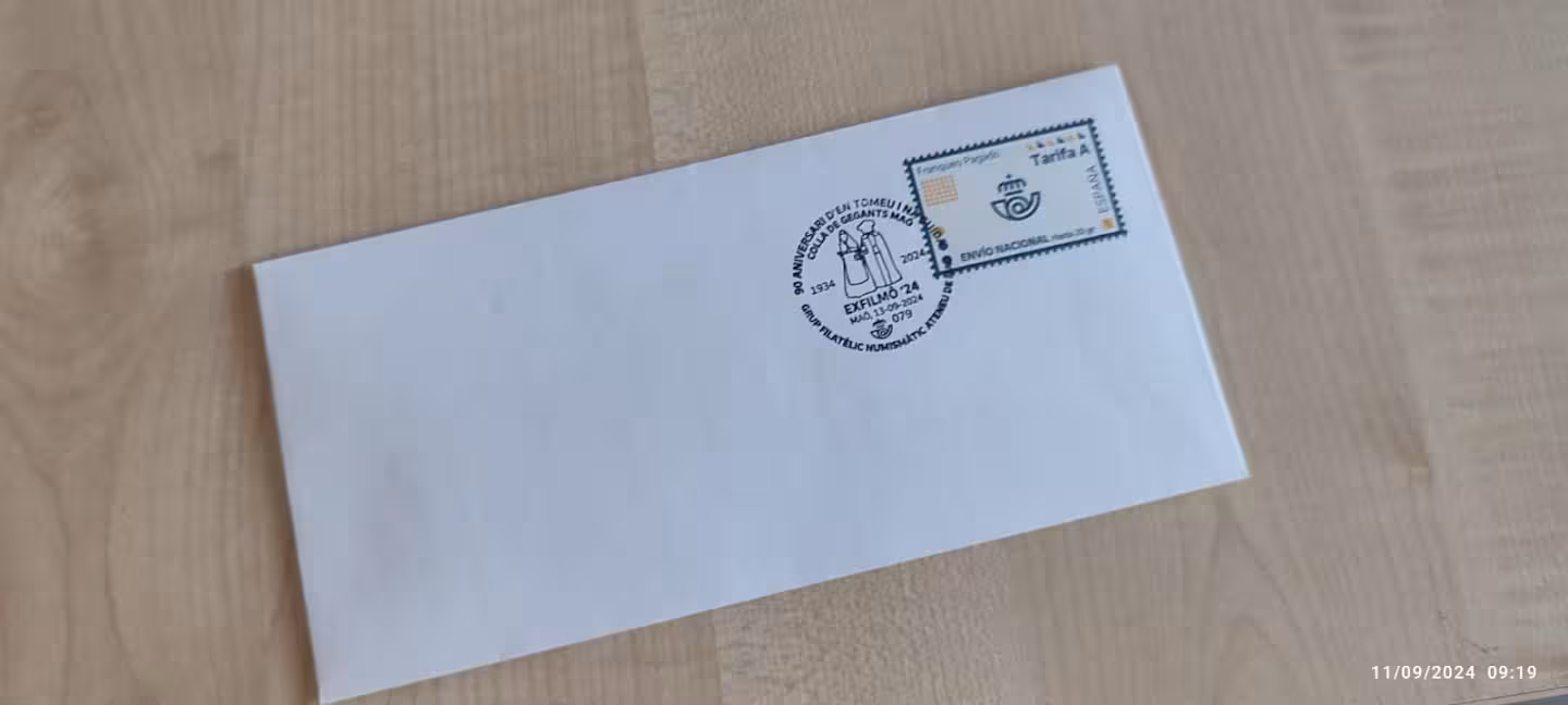 Correos emite un matasellos especial por el 90 aniversario de los ‘gegants’ Tomeu y Guida