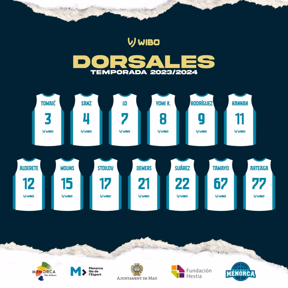 El Hestia Menorca anuncia los dorsales para la temporada 2023-2024 en LEB Oro