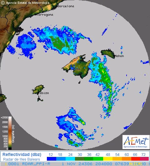 Las tormentas podrían afectar en las próximas horas de forma intensa a Menorca
