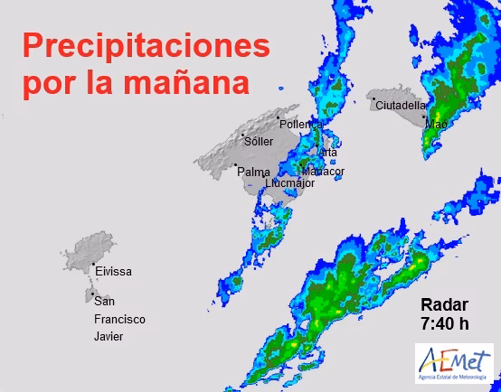 Posibilidad de chubascos aislados y viento fuerte en Menorca este martes