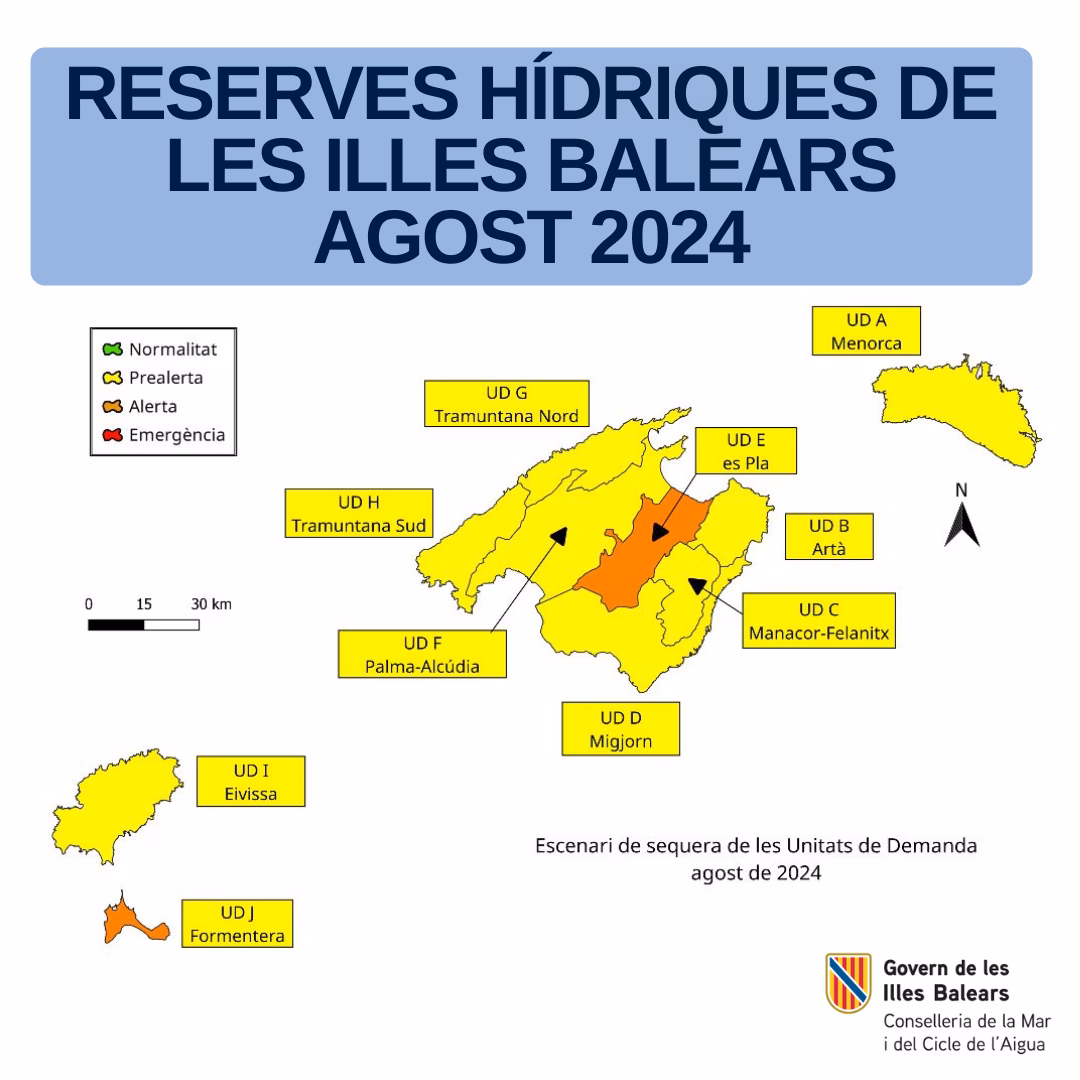 Las lluvias no frenan la caída de las reservas hídricas en Menorca