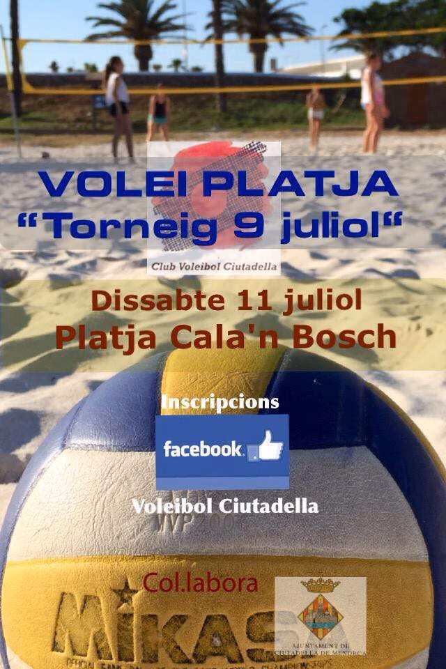 24 parejas tomarán parte en Ciutadella en el "Torneig 9 de juliol" de voley playa